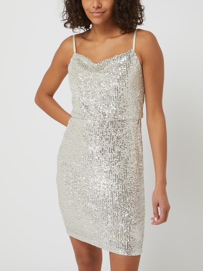 Jake*s Cocktail Cocktailkleid mit Pailletten  Metallic Beige Melange 4