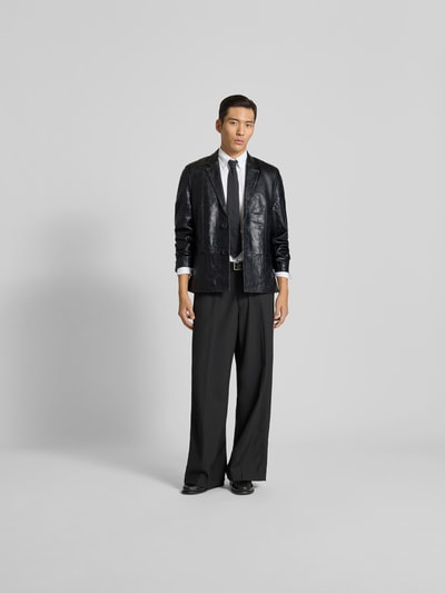 WON HUNDRED Blazer aus echtem Leder mit Reverskragen Black 1