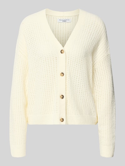 Marc O'Polo DENIM Relaxed Fit Strickjacke aus Baumwoll-Mix Offwhite 1