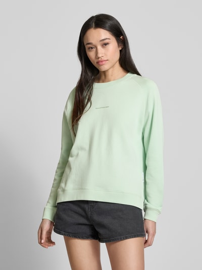 Marc O'Polo Denim Sweatshirt met labelprint Lichtgroen - 4