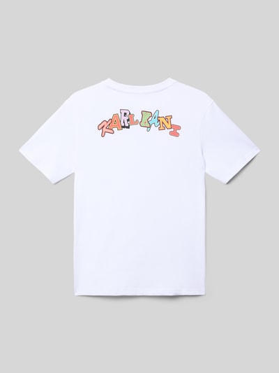 KARL KANI T-Shirt mit Label-Print und Rundhalsausschnitt Weiss 3