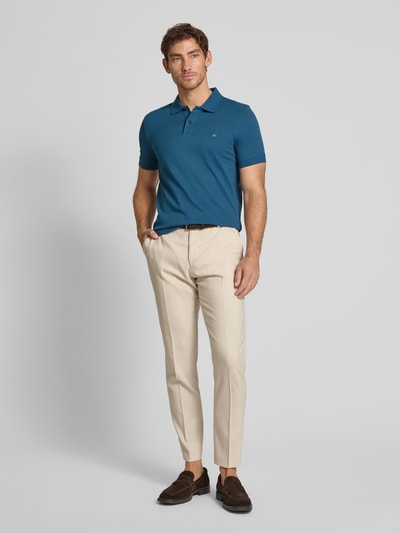 Christian Berg Men Poloshirt mit Label-Stitching Petrol 1