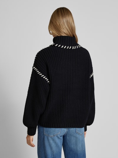 Vero Moda Loose Fit Strickpullover mit Ballonärmeln Modell 'NEWCREAM' Black 5