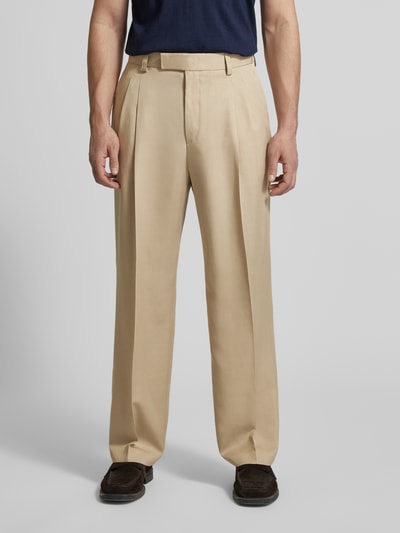 BOSS Wide Leg Bundfaltenhose aus Lyocell Modell 'C-PAT-BB-DPL-262' Beige 4