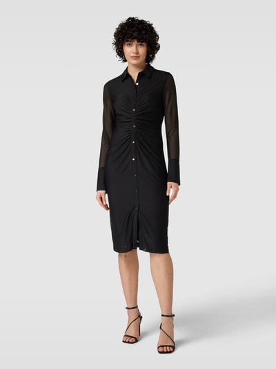 DKNY Hemdblusenkleid mit Raffungen Black 4