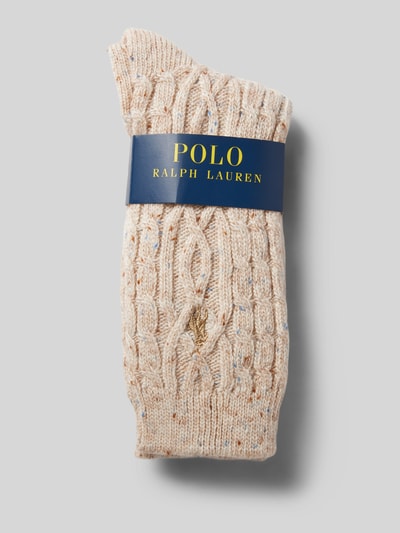 Polo Ralph Lauren Socken mit Zopfmuster Modell 'DONEGAL AARON' im 3er-Pack Beige 3