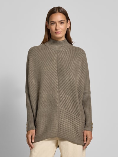 Apricot Oversized pullover in gebreide look met opstaande kraag Kaki - 4