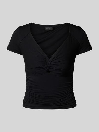 Guess T-Shirt mit Raffungen Modell 'CHARLOTTE' BLACK 2