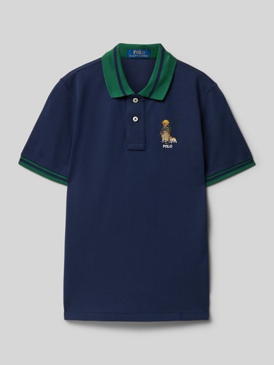 Polo Ralph Lauren Teens Regular fit poloshirt met labelstitching Marineblauw - 1
