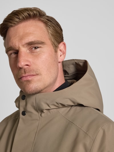 Geox Regular fit parka met capuchon, model 'DORAY' Beige - 3