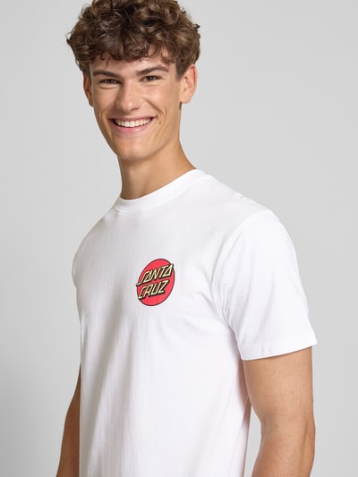 SANTA CRUZ T-Shirt mit Label-Print Modell 'SCREAMING ROSE FLASH' Weiss 3