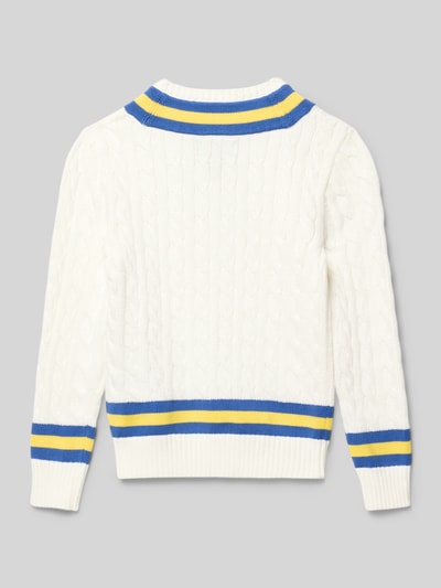 Polo Ralph Lauren Teens Regular Fit Strickpullover aus reine Baumwolle Offwhite 3