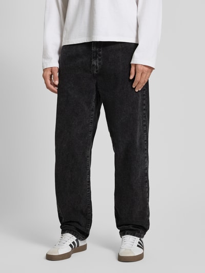 Carhartt Work In Progress Straight fit jeans in ribcordlook, model 'Aaron' Zwart - 4