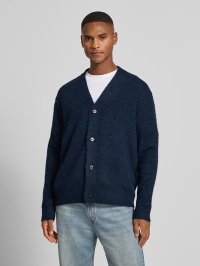 SELECTED HOMME Relaxed Fit Strickjacke mit Alpaka-Woll-Anteil Modell 'RAI' Marine 4