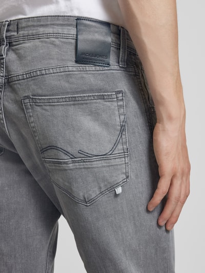 Jack & Jones Slim fit jeans met steekzakken opzij, model 'GLENN' Jeansblauw - 3