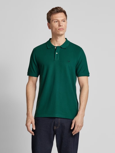 Fynch-Hatton Regular fit poloshirt met logostitching Donkergroen - 4