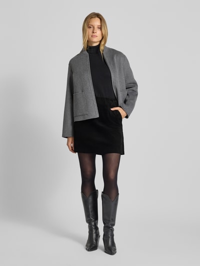 ICHI Regular fit minirok in ribcordlook, model 'Focaro' Zwart - 1