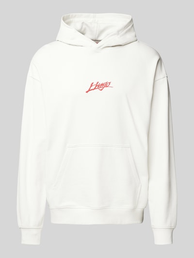 HUGO Hoodie mit Label-Stitching Modell 'Dlogolong' Offwhite 2