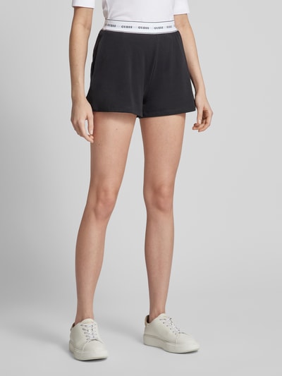 Guess Regular Fit Shorts mit elastischem Label-Bund Modell 'CARRIE' Black 4