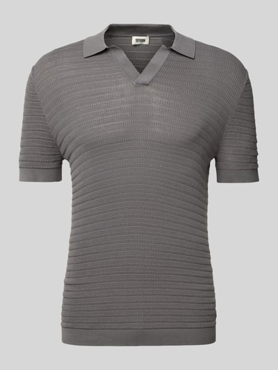 Drykorn Regular fit poloshirt met V-hals, model 'BRAIAN' Middengrijs - 2