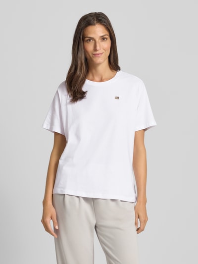 EA7 Emporio Armani Regular fit T-shirt van katoenmix met logo-applicatie Wit - 4