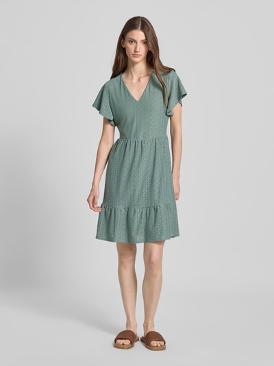 Only Tailliertes Freizeitkleid mit Lochstickerei Modell 'SANDRA' Schilf 1