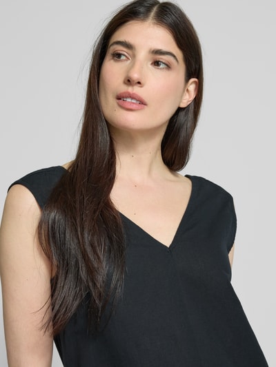 Christian Berg Woman Leinenkleid mit V-Ausschnitt Black 3