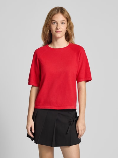 Pieces Regular fit T-shirt met raglanmouwen, model 'BREE' Roestrood gemêleerd - 4