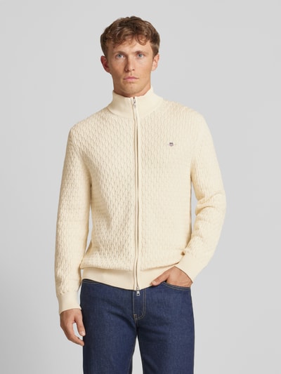 Gant Strickjacke mit Reißverschluss Offwhite 4