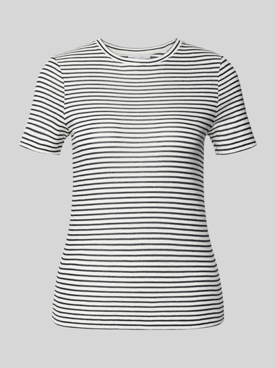 Rich & Royal T-shirt met geribde ronde hals Marineblauw - 2