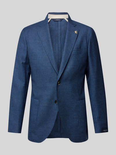 Tombolini Slim Fit 2-Knopf-Sakko aus Lanawolle Modell 'DREAM JACKET' Blau Melange 1