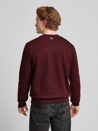 Lacoste Classic fit sweatshirt met logoprint, model 'HERITAGE' Bordeaux - 5