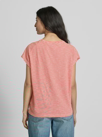 Armedangels T-Shirt mit geripptem Rundhalsausschnitt Modell 'ONELIAA' Rot 5