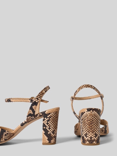 Productfoto, Sandaletten aus echtem Leder in Allover-Animal-Print van Högl, dames, afgeronde pasvorm, gladde zool, hakhoogte maat 40: 9 cm