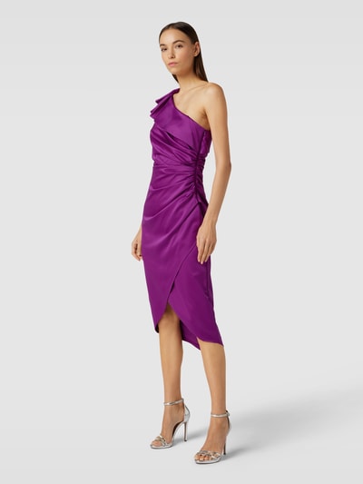 Adrianna Papell Knielanges Cocktailkleid mit One-Shoulder-Träger Violett 1