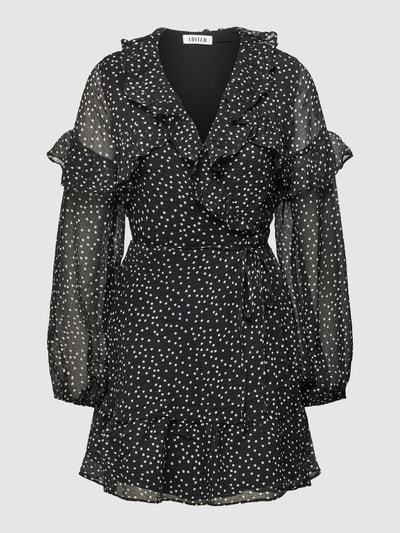 EDITED Wikkeljurk met polkadots, model 'Lulu Dress' Zwart - 2