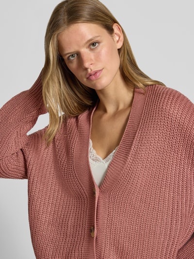 ONLY boxy fit gebreid jack met v-hals model 'CAROL' Mauve - 3