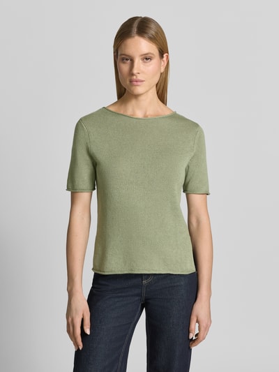 Marc O'Polo Regular Fit T-Shirt aus Baumwoll-Leinen-Mix Hellgruen 4