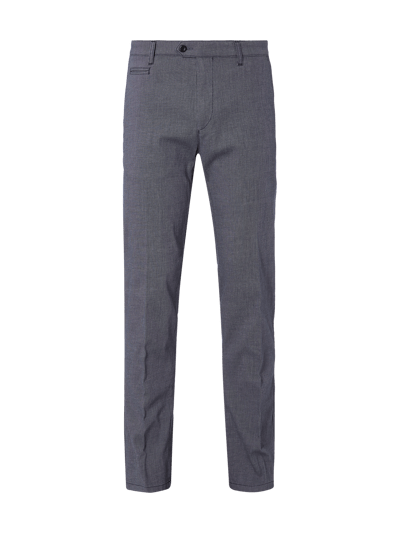 Brax Regular Fit Chino mit Webmuster Blau Melange 1