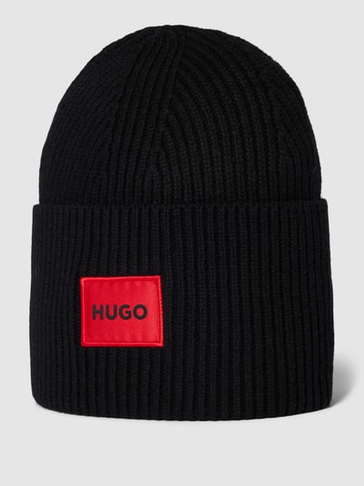 HUGO CLASSIFICATION Beanie mit Label-Detail Modell 'Saffa' Black 1