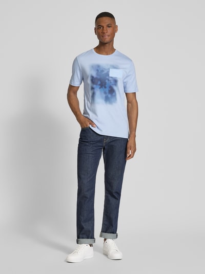 CK Calvin Klein Regular Fit T-Shirt aus reiner Baumwolle Hellblau 1