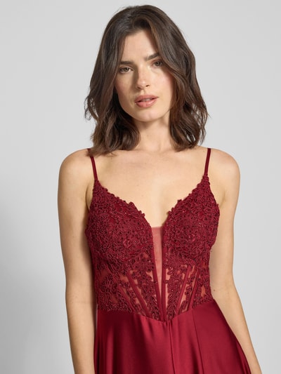 Mascara Abendkleid mit Herz-Ausschnitt Dunkelrot 3