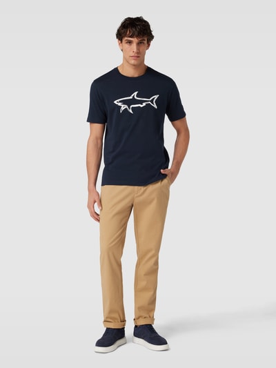 Paul & Shark T-shirt z nadrukiem z logo Granatowy 1