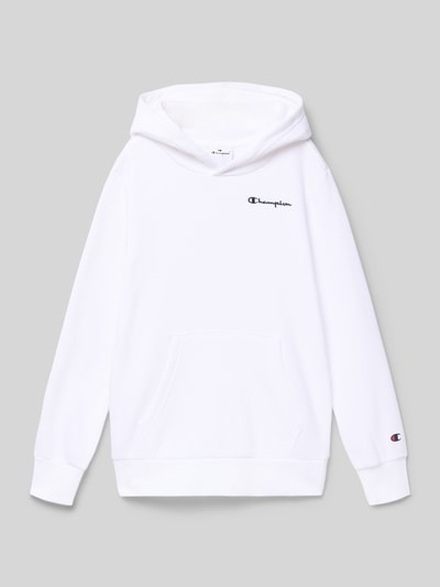 CHAMPION Hoodie met labelstitching en kangoeroezak Wit - 1