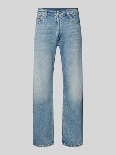 Produktfoto, Straight Fit Jeans im 5-Pocket-Mix Modell 'Lead' von Levi's®, jasnoniebieski denim, czysta bawełna, krój straight fit, szerokość w rozmiarze 32/32: 43 cm, długość nogawki wewnętrznej: 77 cm, zapięcie na guzik i zamek