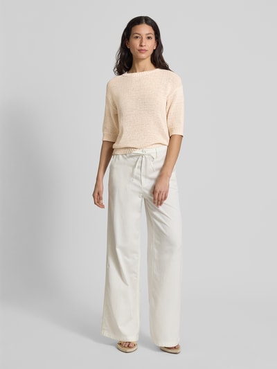 s.Oliver RED LABEL Relaxed Fit Strickpullover aus Baumwoll-Mix Beige 1