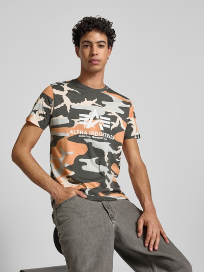 Alpha Industries T-Shirt mit Label-Print Orange 3