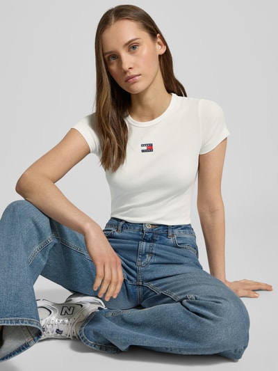 Tommy Jeans T-shirt met labelstitching Wit - 3