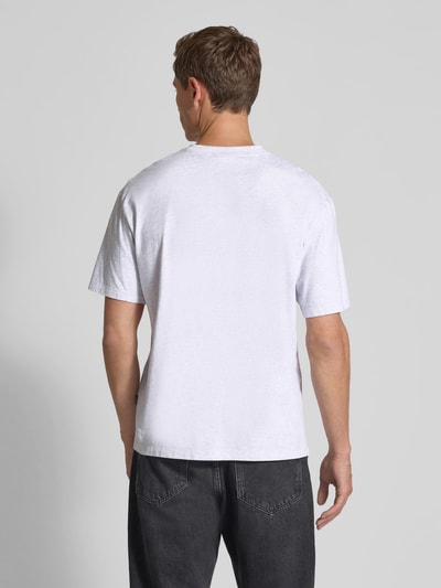 POMPEII BRAND T-Shirt mit Label-Print Hellgrau Melange 5