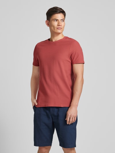 MCNEAL T-shirt met geribde ronde hals Roestrood - 4